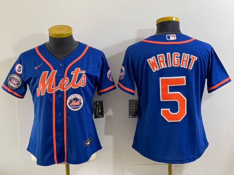 Youth New York Mets #5 Wright blue 2025 MLB Nike jersey 010